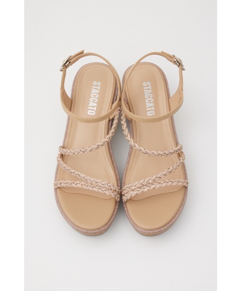 STACCATO（スタッカート）の「プルスコードストラップウェッジヒールサンダル（サンダル・レディース・ライトオレンジ系/ホワイト・22.5cm/23.5cm/24.5cm/23.0cm/24.0cm）」の21枚目の写真