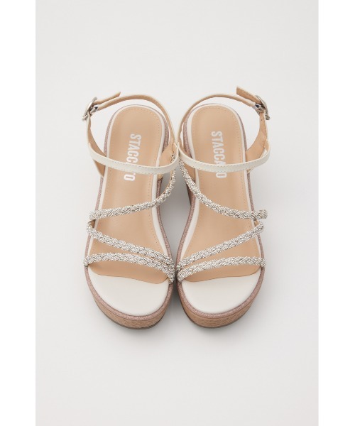 STACCATO（スタッカート）の「プルスコードストラップウェッジヒールサンダル（サンダル・レディース・ライトオレンジ系/ホワイト・22.5cm/23.5cm/24.5cm/23.0cm/24.0cm）」の22枚目の写真