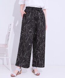 DRESKIP | 【S-LL】目を惹く柄がアクセント 麻調イージーワイドパンツ(その他パンツ)