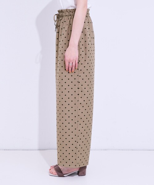 DRESKIP（ドレスキップ）の「【S-LL】目を惹く柄がアクセント 麻調イージーワイドパンツ（その他パンツ・レディース・ホワイト系3/ブラック系/チャコール/ブラウン系6・01/02/03/04）」の19枚目の写真