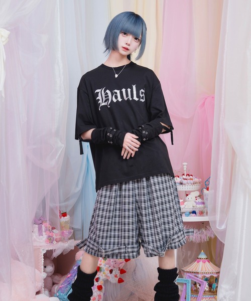 Hauls（ハウルズ）の「アームウォーマーベルト だぼTEE（Tシャツ/カットソー・レディース・ブラック/サックスブルー/ホワイト・F）」の3枚目の写真