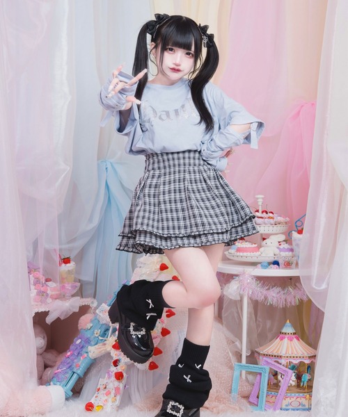 Hauls（ハウルズ）の「アームウォーマーベルト だぼTEE（Tシャツ/カットソー・レディース・ブラック/サックスブルー/ホワイト・F）」の4枚目の写真