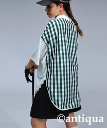 antiqua（アンティカ）の「【STCH】チェック切り替えトップス（Tシャツ/カットソー）」