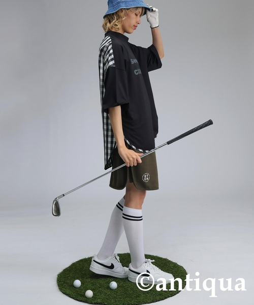 antiqua(アンティカ)の「【STCH】チェック切り替えトップス(Tシャツ/カットソー・レディース・ネイビー/ホワイト/ブラック・ML/LXL)」の12枚目の写真