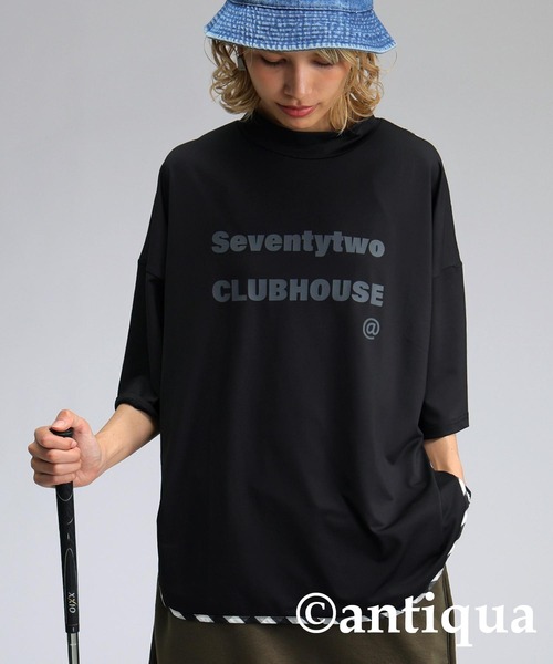 antiqua(アンティカ)の「【STCH】チェック切り替えトップス(Tシャツ/カットソー・レディース・ネイビー/ホワイト/ブラック・ML/LXL)」の15枚目の写真
