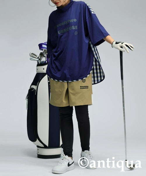 antiqua(アンティカ)の「【STCH】チェック切り替えトップス(Tシャツ/カットソー・レディース・ネイビー/ホワイト/ブラック・ML/LXL)」の22枚目の写真