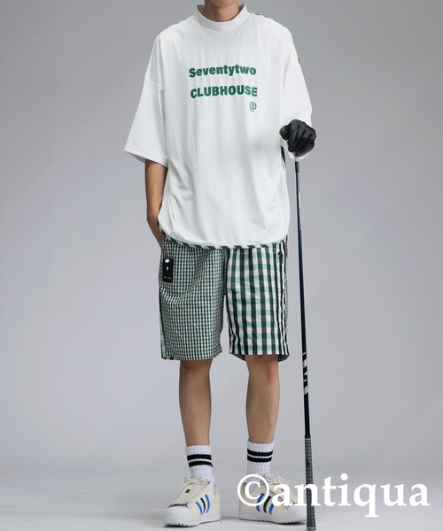 antiqua(アンティカ)の「【STCH】チェック切り替えトップス(Tシャツ/カットソー・レディース・ネイビー/ホワイト/ブラック・ML/LXL)」の8枚目の写真