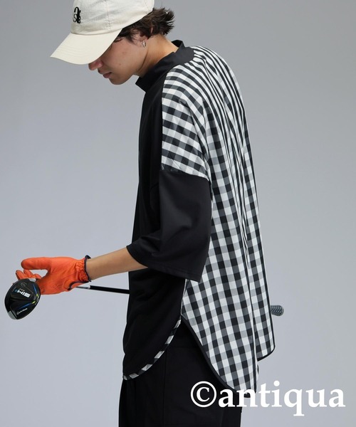 antiqua(アンティカ)の「【STCH】チェック切り替えトップス(Tシャツ/カットソー・レディース・ネイビー/ホワイト/ブラック・ML/LXL)」の18枚目の写真