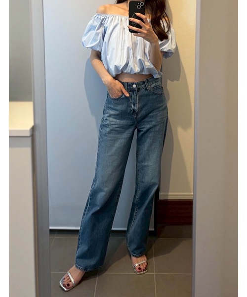 M y u(ミュー)の「【ZOZO限定アイテム】バルーンシャーリングオフショルトップス(シャツ/ブラウス・レディース・ピンク/ブルー/アイボリー・FREE)」の9枚目の写真