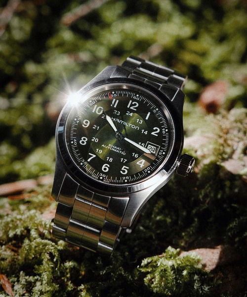 HAMILTON（ハミルトン）の「HAMILTON [ハミルトン] 腕時計 Khaki Field （カーキ フィールド）  オート 自動巻き 38MM グリーン×シルバー（アナログ腕時計・メンズ・グリーン・FREE）」の9枚目の写真