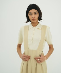 CLANE | SHOULDER PADS POLO KNIT TOPS(ニット/セーター)