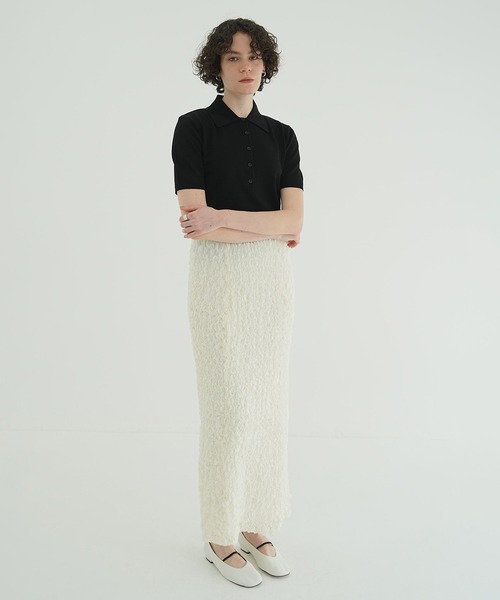 トップス CLANE SHOULDER PADS POLO KNIT TOPS SHOULDER PADS POLO KNIT TOPS｜TOPS(トップス)｜CLANE OFFICIAL
