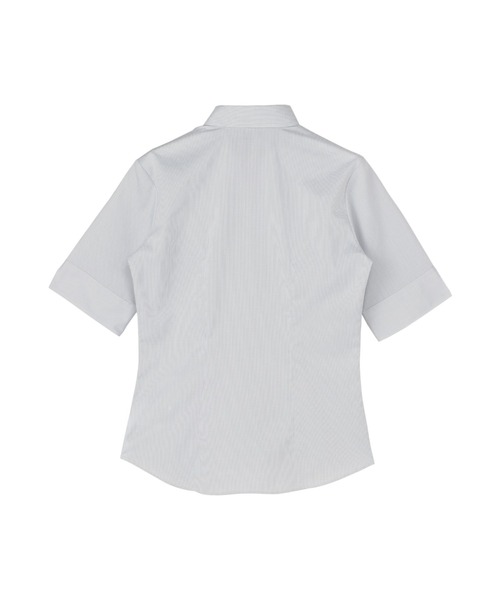 TOKYO SHIRTS(トウキョウシャツ)の「【吸水速乾】 形態安定ノーアイロン スキッパー 5分袖ビジネスワイシャツ(ビジネスシャツ・レディース・グレー・M/L/LL/XL/S)」の2枚目の写真