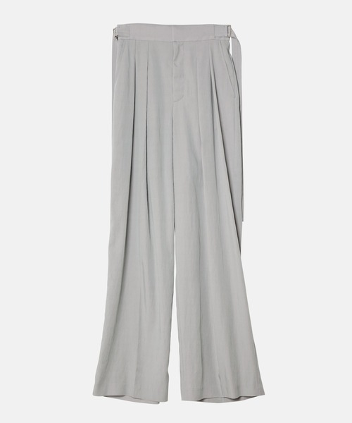 LE CIEL BLEU（ルシェルブルー）の「ワイドレッグタックパンツ / Wide Leg Tuck Pants（その他パンツ・レディース・ライトグレー/ブラック・38/36/34）」の3枚目の写真