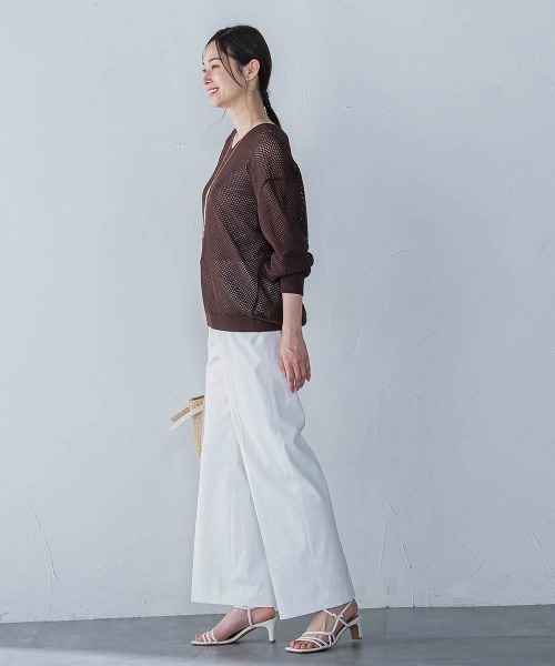 LAUTREAMONT / ロートレアモン ドライタッチメッシュVネックニット≪手洗い可能≫ ドライタッチメッシュVネックニット≪手洗い可能