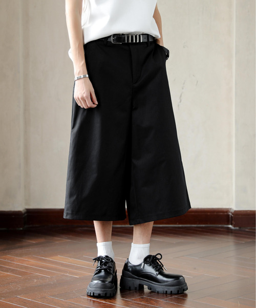 neos（ネオス）の「【neos】ルーズシルエット バミューダ スラックス ワイド パンツ（スラックス・メンズ・ブラック・MEDIUM/LARGE/X-LARGE）」の2枚目の写真