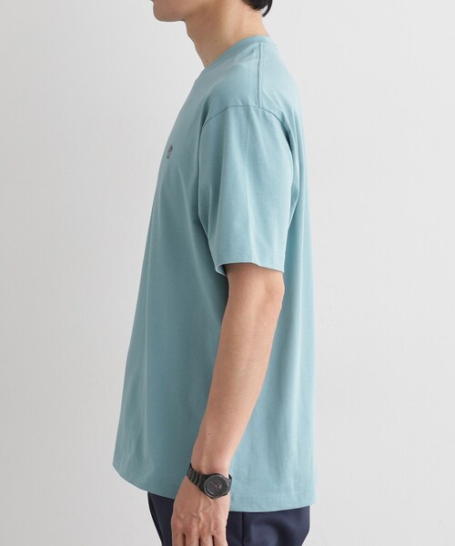 【希少サーフボーイ刺繍】45R 半袖Tシャツ 日本製 コットン 淡ブルー 古着 80s Haiti 楽器 太陽 民族 刺しゅう 開襟 コットン