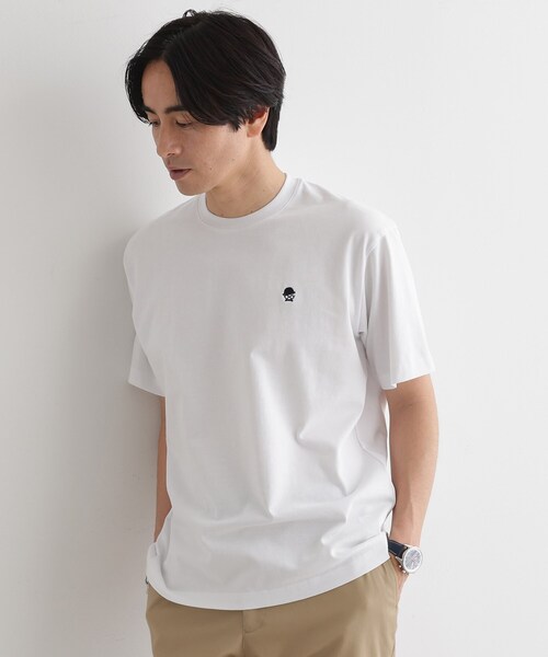 新品タグ付き　ピッコーネ　刺繍Tシャツ　半袖　ホワイト　サイズ38 カットソー セール】ワンポイントデザイン刺繍 アソート オーバーサイズ半袖