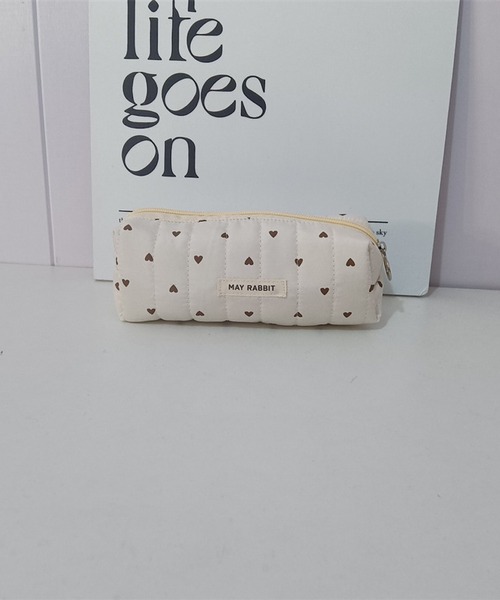 Mignonjour(ミニョンジュール)の「Mignonjour/ハート柄キルティングペンケース M2760(ペン類・レディース・ホワイト/ピンク・FREE)」の8枚目の写真