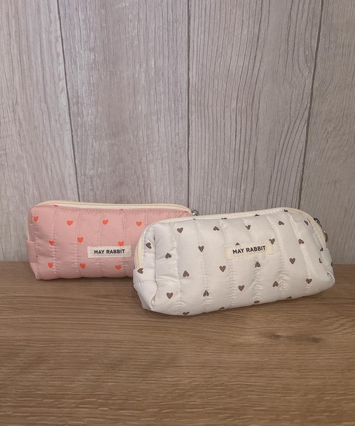 Mignonjour(ミニョンジュール)の「Mignonjour/ハート柄キルティングペンケース M2760(ペン類・レディース・ホワイト/ピンク・FREE)」の7枚目の写真