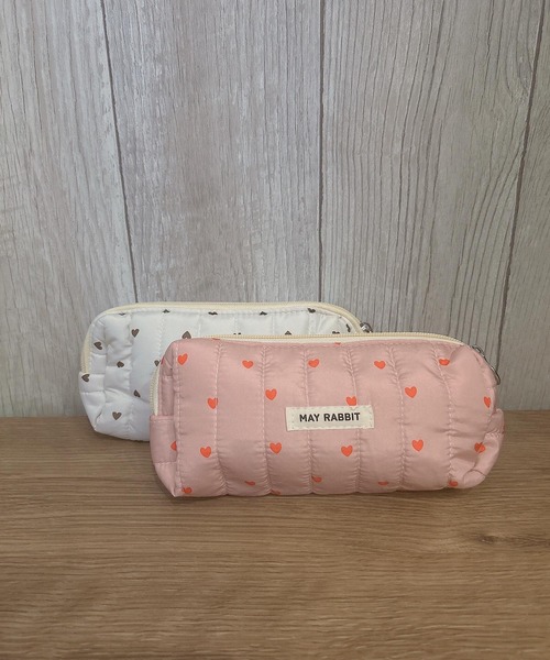 Mignonjour(ミニョンジュール)の「Mignonjour/ハート柄キルティングペンケース M2760(ペン類・レディース・ホワイト/ピンク・FREE)」の6枚目の写真