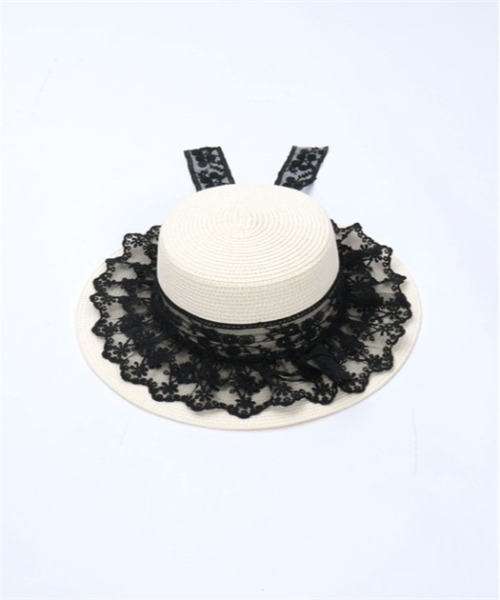 axes femme（アクシーズファム）の「レースリボンフリルカンカン帽（ハット・レディース・キナリ/ブラック・FREE）」の11枚目の写真