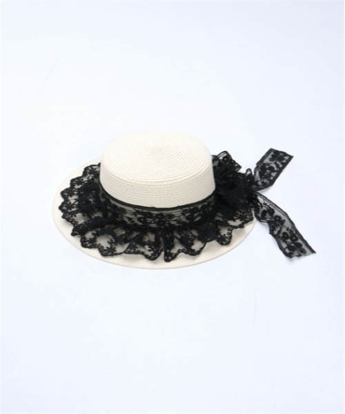 axes femme（アクシーズファム）の「レースリボンフリルカンカン帽（ハット・レディース・キナリ/ブラック・FREE）」の12枚目の写真