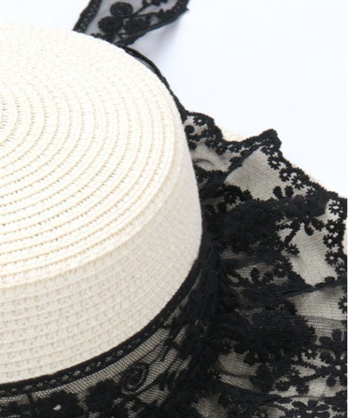 axes femme（アクシーズファム）の「レースリボンフリルカンカン帽（ハット・レディース・キナリ/ブラック・FREE）」の13枚目の写真