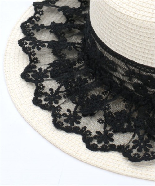 axes femme（アクシーズファム）の「レースリボンフリルカンカン帽（ハット・レディース・キナリ/ブラック・FREE）」の14枚目の写真
