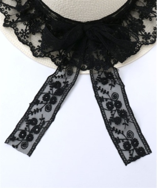 axes femme（アクシーズファム）の「レースリボンフリルカンカン帽（ハット・レディース・キナリ/ブラック・FREE）」の16枚目の写真