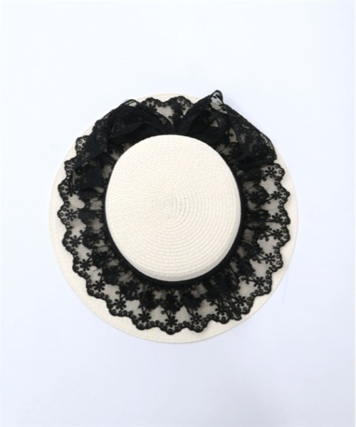 axes femme（アクシーズファム）の「レースリボンフリルカンカン帽（ハット・レディース・キナリ/ブラック・FREE）」の18枚目の写真