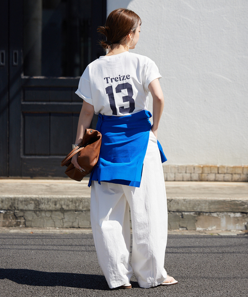 SLOBE IENA(スローブイエナ)の「《WEB限定/追加3》Treize 13 Tシャツ(Tシャツ/カットソー・レディース・ホワイト/ベージュ/ネイビー・FREE)」の6枚目の写真