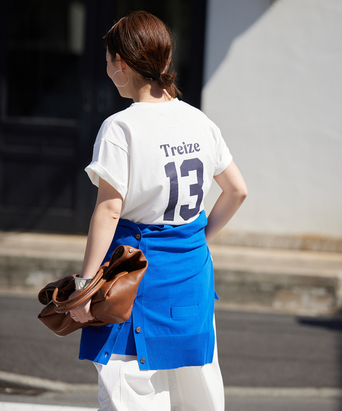 SLOBE IENA(スローブイエナ)の「《WEB限定/追加3》Treize 13 Tシャツ(Tシャツ/カットソー・レディース・ホワイト/ベージュ/ネイビー・FREE)」の10枚目の写真