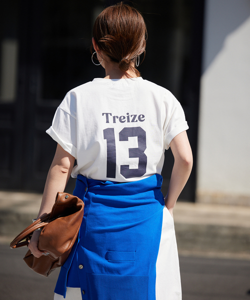 SLOBE IENA(スローブイエナ)の「《WEB限定/追加3》Treize 13 Tシャツ(Tシャツ/カットソー・レディース・ホワイト/ベージュ/ネイビー・FREE)」の11枚目の写真