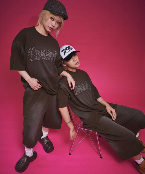 LTR DEPTH（レイターデプス）の「LTR DEPTH/ダメージアップリケショートパンツ（スウェットパンツ・メンズ・ピンク/ブラウン・LARGE/MEDIUM）」の5枚目の写真