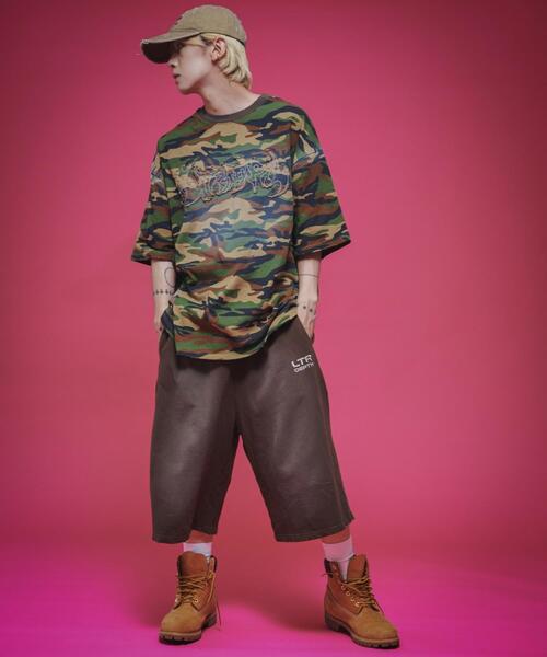 LTR DEPTH（レイターデプス）の「LTR DEPTH/ダメージアップリケショートパンツ（スウェットパンツ・メンズ・ピンク/ブラウン・LARGE/MEDIUM）」の8枚目の写真