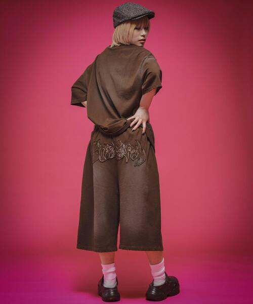 LTR DEPTH（レイターデプス）の「LTR DEPTH/ダメージアップリケショートパンツ（スウェットパンツ・メンズ・ピンク/ブラウン・LARGE/MEDIUM）」の11枚目の写真