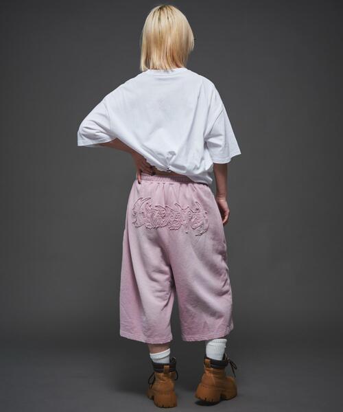 LTR DEPTH（レイターデプス）の「LTR DEPTH/ダメージアップリケショートパンツ（スウェットパンツ・メンズ・ピンク/ブラウン・LARGE/MEDIUM）」の14枚目の写真