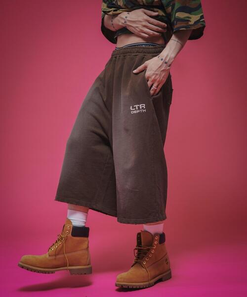 LTR DEPTH（レイターデプス）の「LTR DEPTH/ダメージアップリケショートパンツ（スウェットパンツ・メンズ・ピンク/ブラウン・LARGE/MEDIUM）」の18枚目の写真