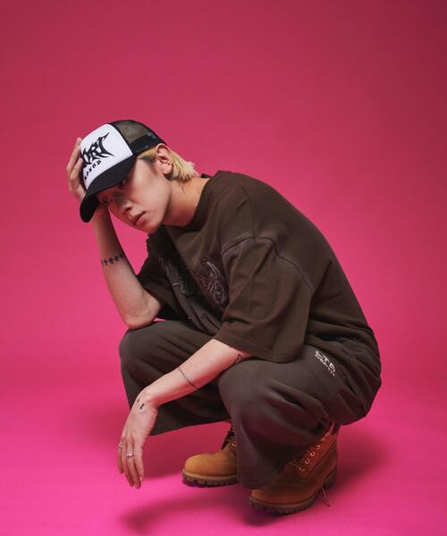 LTR DEPTH（レイターデプス）の「LTR DEPTH/ダメージアップリケショートパンツ（スウェットパンツ・メンズ・ピンク/ブラウン・LARGE/MEDIUM）」の21枚目の写真