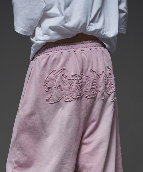 LTR DEPTH（レイターデプス）の「LTR DEPTH/ダメージアップリケショートパンツ（スウェットパンツ・メンズ・ピンク/ブラウン・LARGE/MEDIUM）」の17枚目の写真