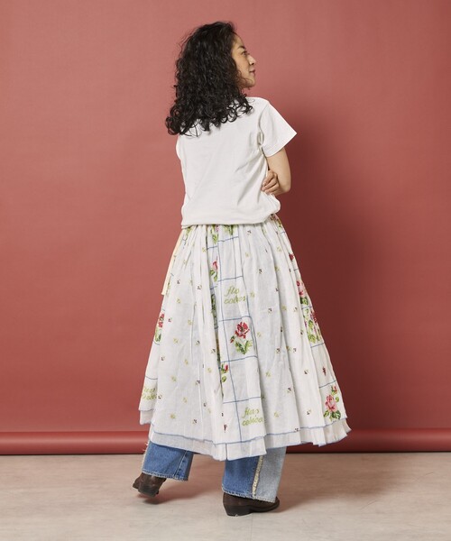 Freada/フリーダ インド クロスステッチ ギャザースカート