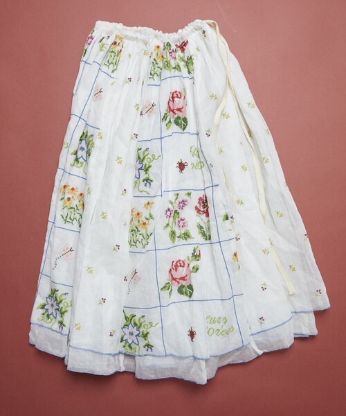 【美品】freada インド クロスステッチ ギャザースカート Freada/フリーダ インド クロスステッチ ギャザースカート
