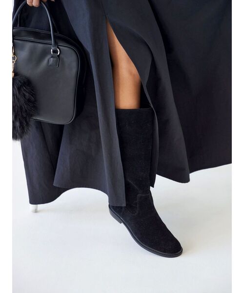 Ungrid（アングリッド）の「フェイクスウェードロングブーツ（ブーツ・レディース・ブラック/ブラウン・L/M/S）」の3枚目の写真