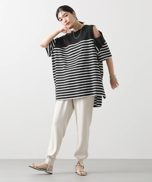 anana(アナナ)の「パネルボーダースリットカットソー(Tシャツ/カットソー・レディース・ホワイト×ブラック/ブラック×ホワイト・FREE)」の11枚目の写真