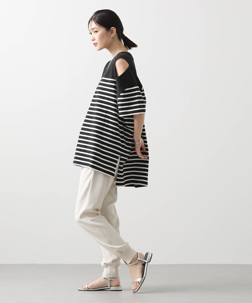 anana(アナナ)の「パネルボーダースリットカットソー(Tシャツ/カットソー・レディース・ホワイト×ブラック/ブラック×ホワイト・FREE)」の12枚目の写真