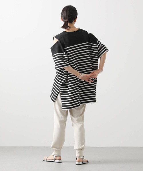 anana(アナナ)の「パネルボーダースリットカットソー(Tシャツ/カットソー・レディース・ホワイト×ブラック/ブラック×ホワイト・FREE)」の13枚目の写真