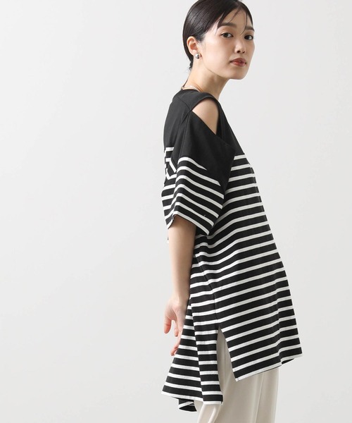 anana(アナナ)の「パネルボーダースリットカットソー(Tシャツ/カットソー・レディース・ホワイト×ブラック/ブラック×ホワイト・FREE)」の15枚目の写真