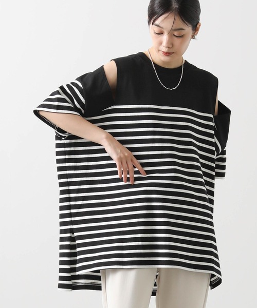 anana(アナナ)の「パネルボーダースリットカットソー(Tシャツ/カットソー・レディース・ホワイト×ブラック/ブラック×ホワイト・FREE)」の17枚目の写真