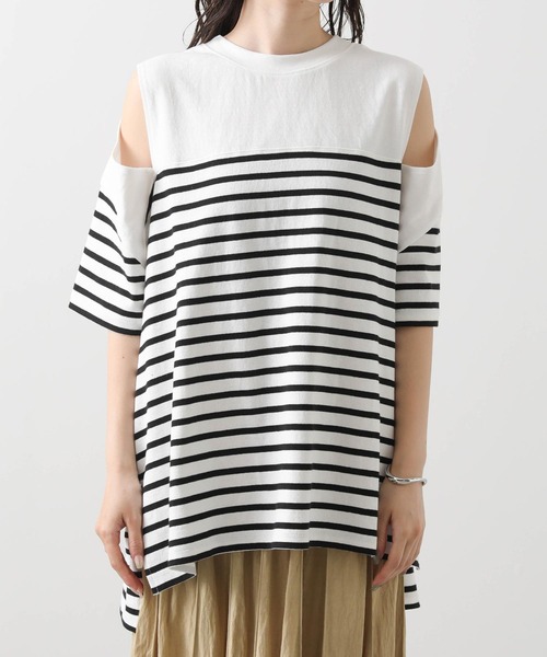 anana(アナナ)の「パネルボーダースリットカットソー(Tシャツ/カットソー・レディース・ホワイト×ブラック/ブラック×ホワイト・FREE)」の18枚目の写真